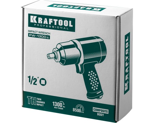 Ударный пневматический гайковерт PW-1300c, 1/2", 1300 Н·м KRAFTOOL 64205