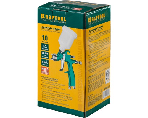 Пневматический краскопульт с верхним бачком AIRKRAFT MINI, HVLP, 1 мм KRAFTOOL 06565-1.0