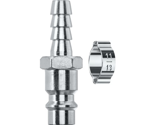 Переходник штуцер "елочка", 8 мм-рапид штуцер, сxомутом KRAFTOOL 06597-08