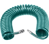 Воздушный спиральный шланг с фитингами рапид 15 м, 8x12 мм, 15 бар KRAFTOOL 06590-15