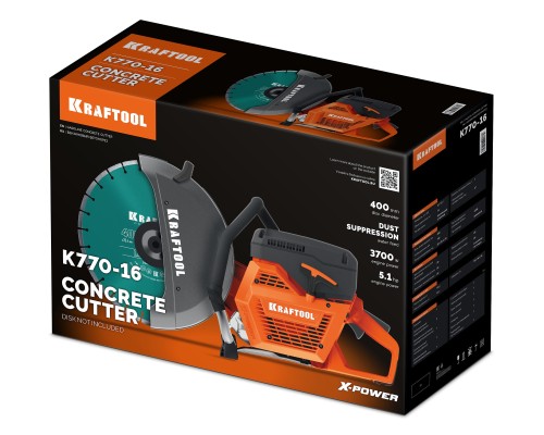 Бензорез по бетону (бетонорез) 3700 Вт, 400 мм, без диска KRAFTOOL K770-16