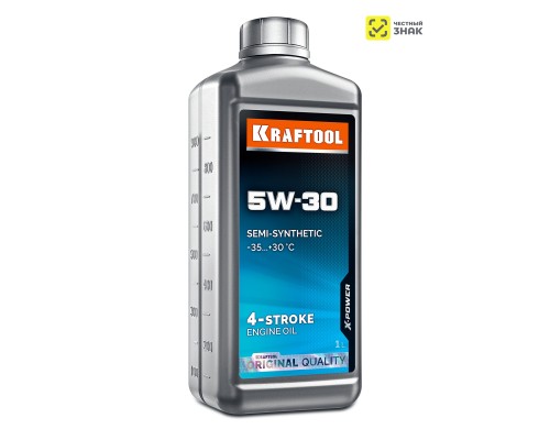 Зимнее полусинтетическое масло для 4-тактных двигателей 5W-30, 1 л KRAFTOOL 41514-1