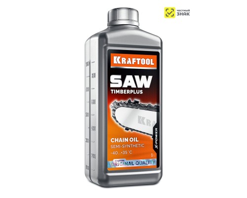 Цепное полусинтетическое масло для бензо и электропил TimberPlus, 1 л KRAFTOOL 41521-1
