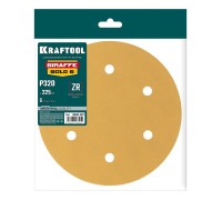 Шлифовальный круг на липучке 6 отв. Giraffe GOLD-6 225 мм, Р320 KRAFTOOL 35652-320