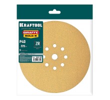 Шлифовальный круг на липучке 9 отв. Giraffe GOLD-9 225 мм, Р40 KRAFTOOL 35651-040
