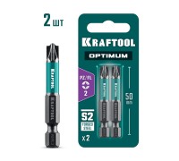 Биты OPTIMUM PZ/FL 2, 50 мм, 2 шт. KRAFTOOL 261241-2-50-2