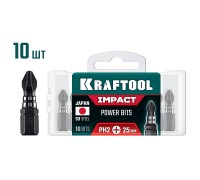 Ударные биты Impact PH 2, 25 мм, 10 шт KRAFTOOL 26191-2-25-S10
