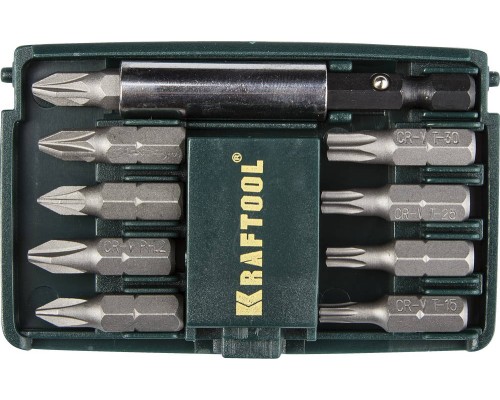 Набор бит Compact-10, с магнитным адаптером, 10 шт. KRAFTOOL 26130-H10