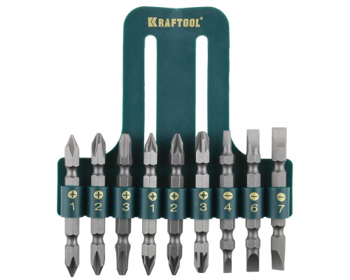 Набор двусторонних бит KraftMax, 9 шт. KRAFTOOL 26060-H10