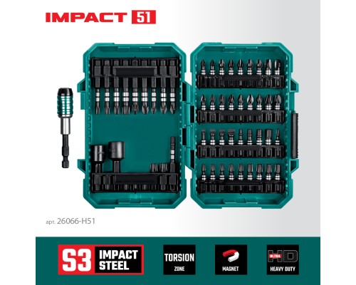 Набор ударных бит Impact-51, 51 шт. KRAFTOOL 26066-H51
