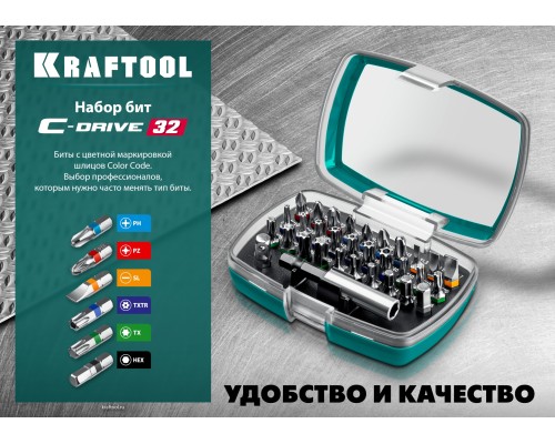 Набор многофункциональных бит C-Drive 32, 32шт. KRAFTOOL 26067-H32