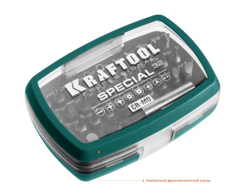 Набор специальных бит Special-32, с адаптером 32 шт. KRAFTOOL 2610-H32