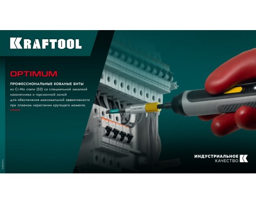 Биты Optimum, PH2, 50 мм, 10 шт. KRAFTOOL 26122-2-50-10