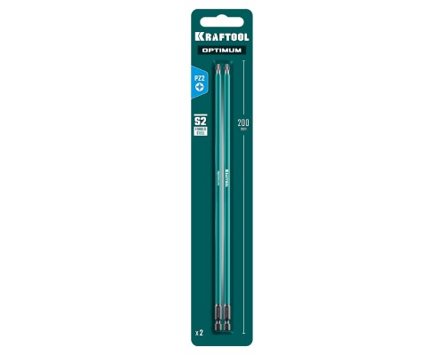 Биты OPTIMUM PZ 2, 200 мм, 2 шт. KRAFTOOL 26124-2-200-2
