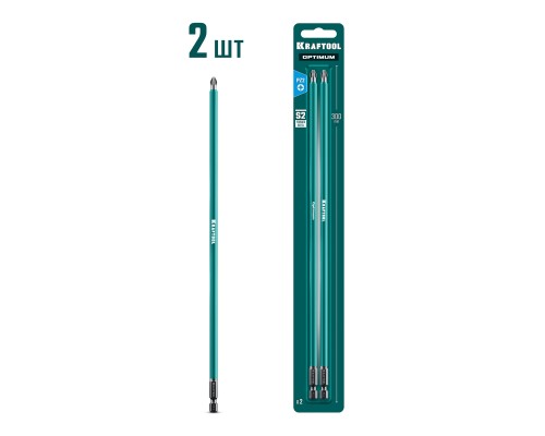 Биты OPTIMUM PZ 2, 300 мм, 2 шт. KRAFTOOL 26124-2-300-2