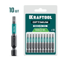 Биты OPTIMUM TX 25, 50 мм, 10 шт. KRAFTOOL 26126-25-50-10