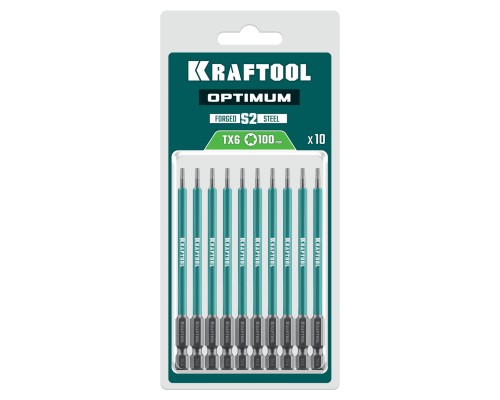 Биты OPTIMUM TX 6, 100 мм, 10 шт. KRAFTOOL 26126-6-100-S10
