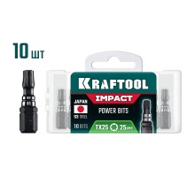 Ударные биты Impact TX 25, 25 мм, 10 шт. KRAFTOOL 26195-25-25-S10