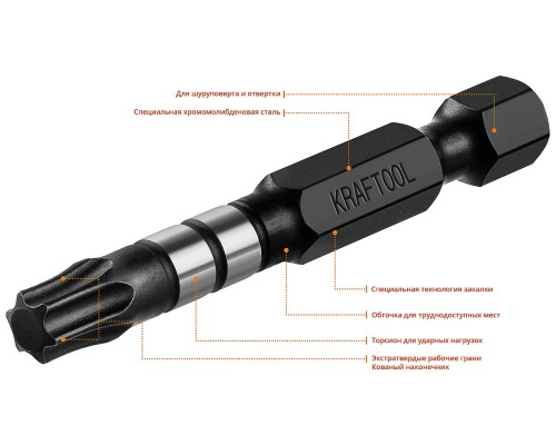 Ударные биты Impact TX30, 50 мм, 10 шт. KRAFTOOL 26195-30-50-S10