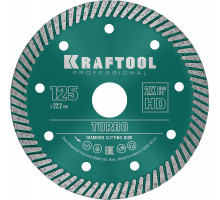 Сегментированный алмазный диск Turbo, 125 мм (22.2 мм, 10x2.4 мм) KRAFTOOL 36682-125