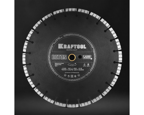 Алмазный диск BETON 400 мм (25.4/20 мм, 12х3.6 мм) KRAFTOOL 36686-400_z01 Алмазный диск BETON 400 мм (25.4/20 мм, 12х3.6 мм) KRAFTOOL 36686-400_z01