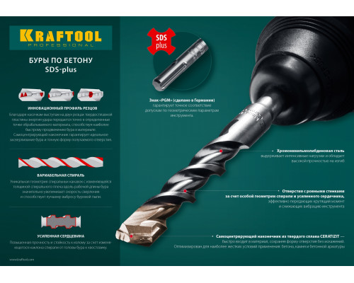 Бур SDS-plus Expert 8x160 мм KRAFTOOL 29320-160-08_z01 Бур SDS-plus Expert 8x160 мм KRAFTOOL 29320-160-08_z01
