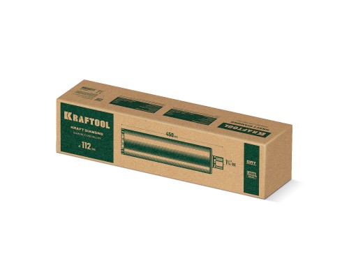 Алмазная коронка по железобетону DIAMOND 112 мм (450 мм, 1 1/4", лазерная сварка сегментов) KRAFTOOL 29825-112