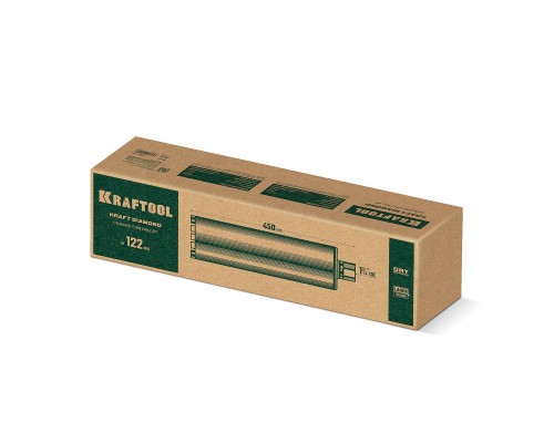 Алмазная коронка по железобетону DIAMOND 122 мм (450 мм, 1 1/4", лазерная сварка сегментов) KRAFTOOL 29825-122