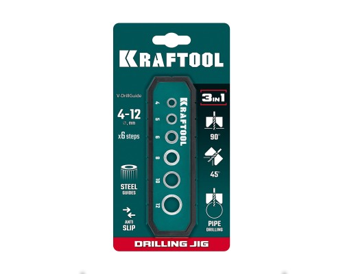 Кондуктор для сверления под углом 45° и 90° Woodsniper 121, 6 отверстий 4-12 мм KRAFTOOL 30073