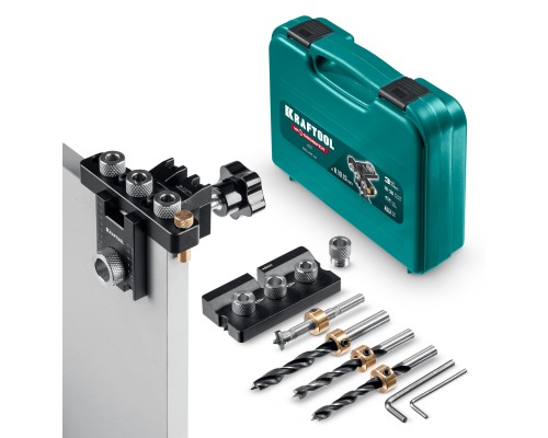 Кондуктор для эксцентриковых стяжек и шкантов "3-в-1" Woodsniper 101 KRAFTOOL 30072