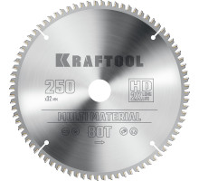 Пильный диск по алюминию Multi Material, 250x32 мм, 80Т KRAFTOOL 36953-250-32