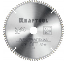 Пильный диск по алюминию Multi Material, 254x30 мм, 80Т KRAFTOOL 36953-254-30