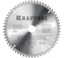 Пильный диск по алюминию Multi Material, 180x30 мм, 60Т KRAFTOOL 36953-180-30