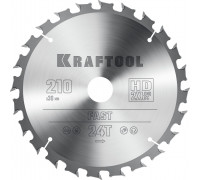 Пильный диск по дереву Fast, 210x30 мм, 24Т KRAFTOOL 36950-210-30