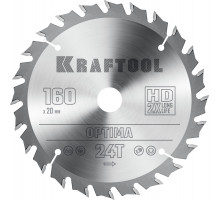 Пильный диск по дереву Optima, 160x20 мм, 24Т KRAFTOOL 36951-160-20