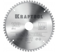 Пильный диск по алюминию Multi Material, 190x30 мм, 60Т KRAFTOOL 36953-190-30