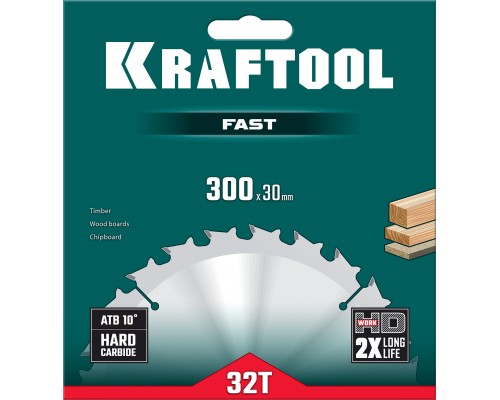 Пильный диск по дереву Fast, 300x30 мм, 32Т KRAFTOOL 36950-300-30