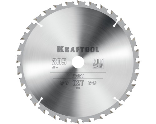 Пильный диск по дереву Fast, 305x30 мм, 32Т KRAFTOOL 36950-305-30