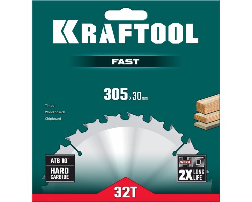 Пильный диск по дереву Fast, 305x30 мм, 32Т KRAFTOOL 36950-305-30