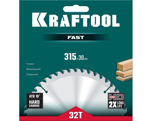 Пильный диск по дереву Fast, 315x30 мм, 32Т KRAFTOOL 36950-315-30