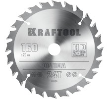 Пильный диск по дереву Optima, 160x20 мм, 24Т KRAFTOOL 36951-160-20