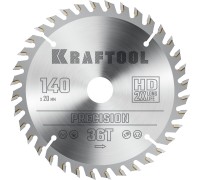 Пильный диск по дереву Precision, 140x20 мм, 36Т KRAFTOOL 36952-140-20