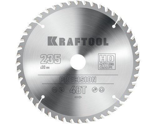 Пильный диск по дереву Precision, 235x30 мм, 48Т KRAFTOOL 36952-235-30