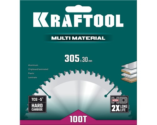 Пильный диск по алюминию Multi Material, 305x30 мм, 100Т KRAFTOOL 36953-305-30