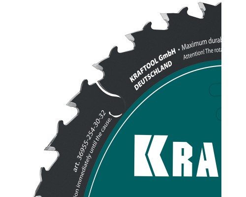 Диск пильный по дереву Slim wood cut 254x30x2.0 мм, 32Т KRAFTOOL 36955-254-30-32