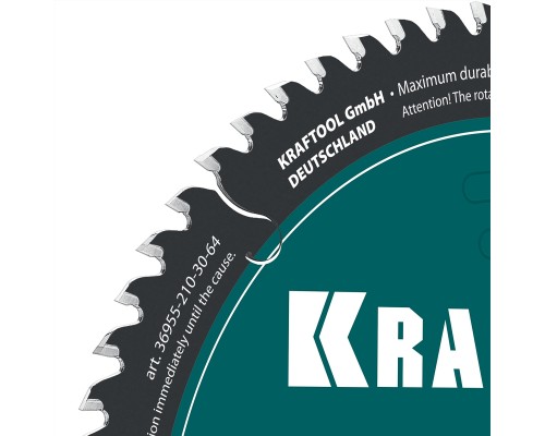 Диск пильный по дереву Slim wood cut 210x30x1.8 мм, 64Т KRAFTOOL 36955-210-30-64