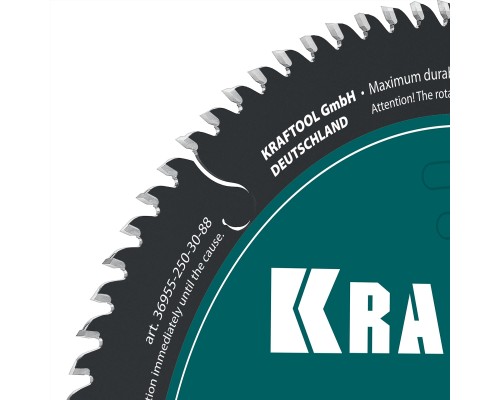 Диск пильный по дереву Slim wood cut 250x30x2.0 мм, 88Т KRAFTOOL 36955-250-30-88