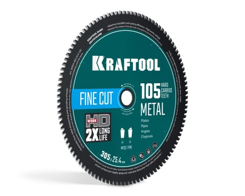 Диск пильный по металлу и стали Metal Cut 305x25.4 мм, 105Т KRAFTOOL 36954-305-25.4-105