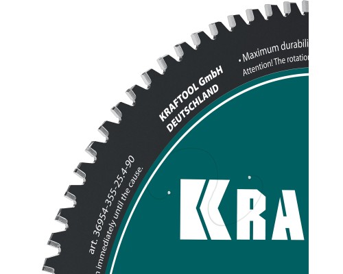 Диск пильный по металлу и стали Metal Cut 355x25.4 мм, 90Т KRAFTOOL 36954-355-25.4-90