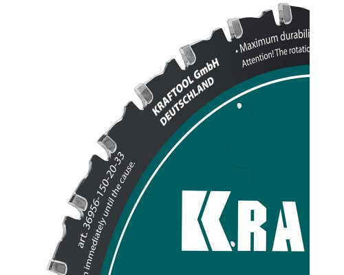 Диск пильный тонкий рез металла Ultra-Slim Metal Cut 150x20x1.1 мм, 33Т KRAFTOOL 36956-150-20-33